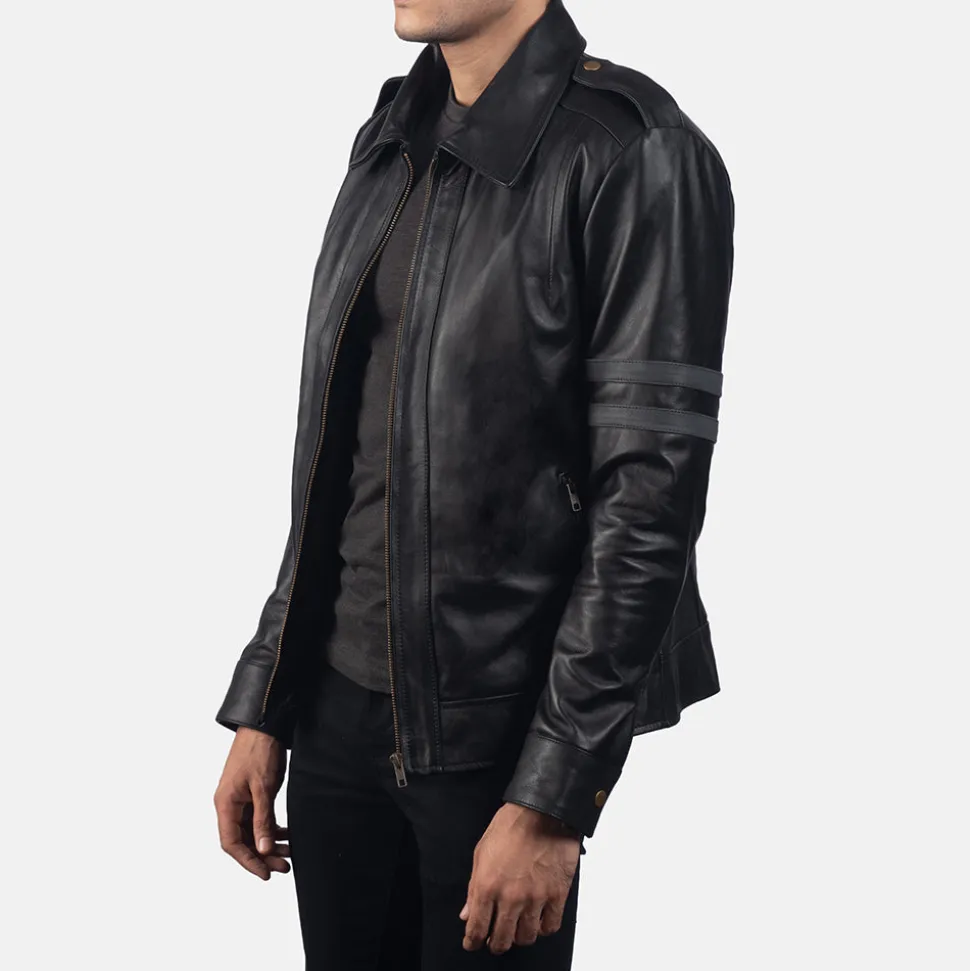 Armstrong Black Leather Biker Jacket