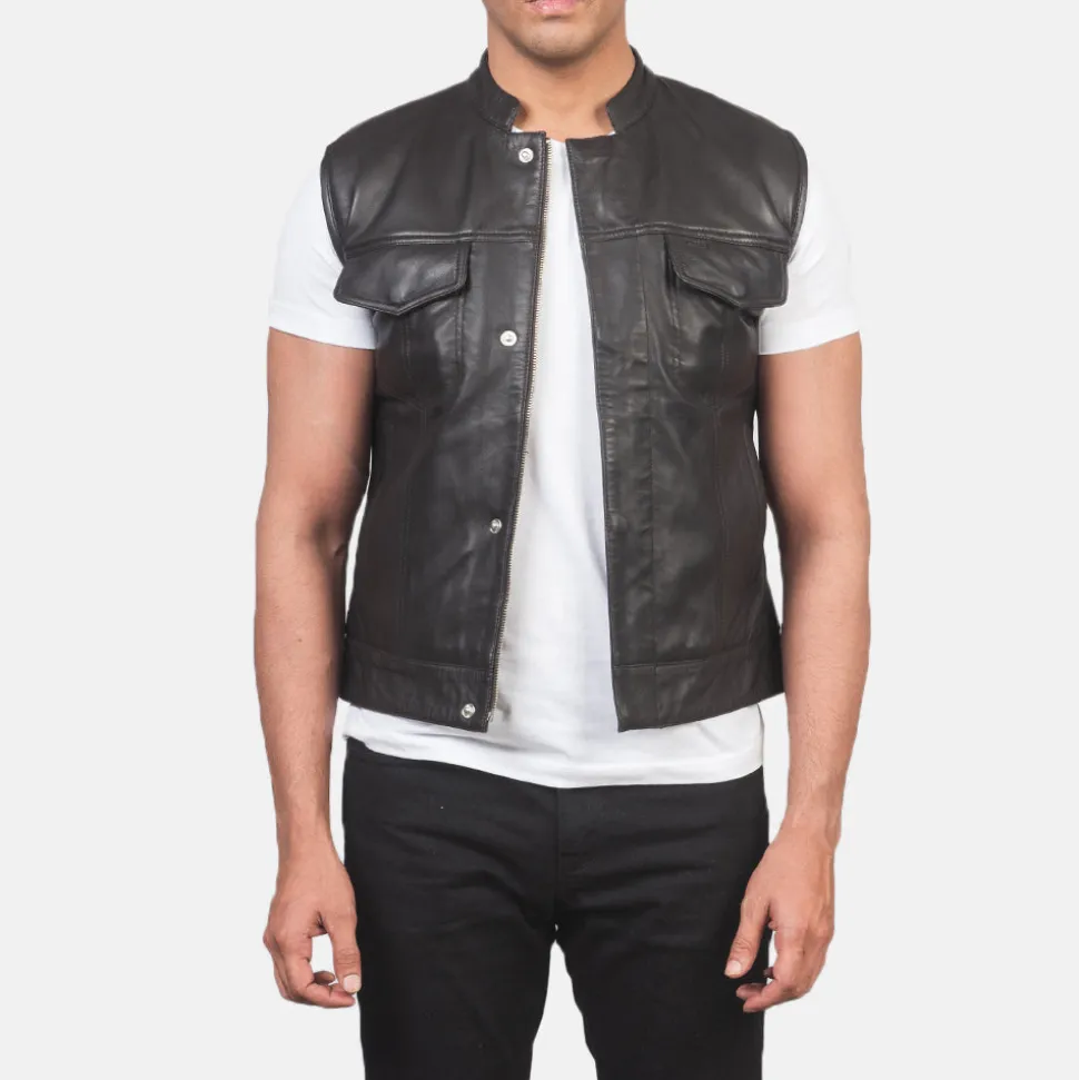Atlas Moto Brown Leather Vest