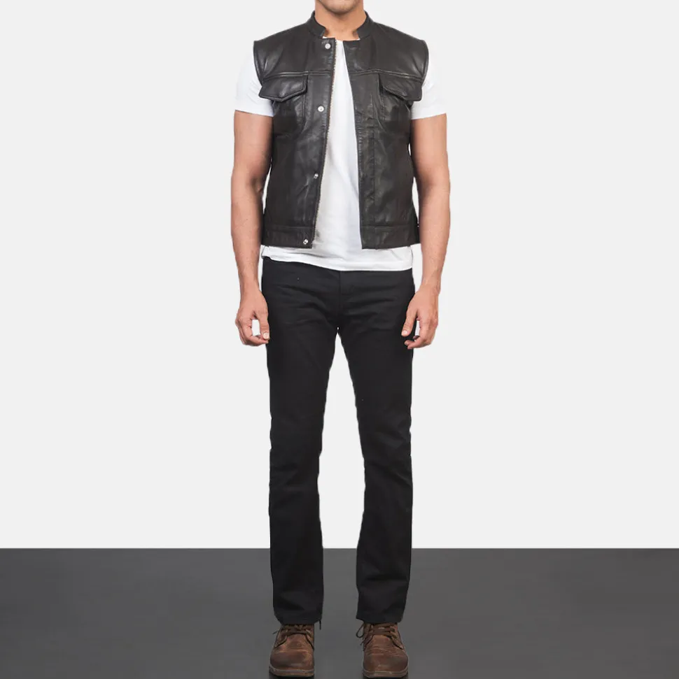 Atlas Moto Brown Leather Vest