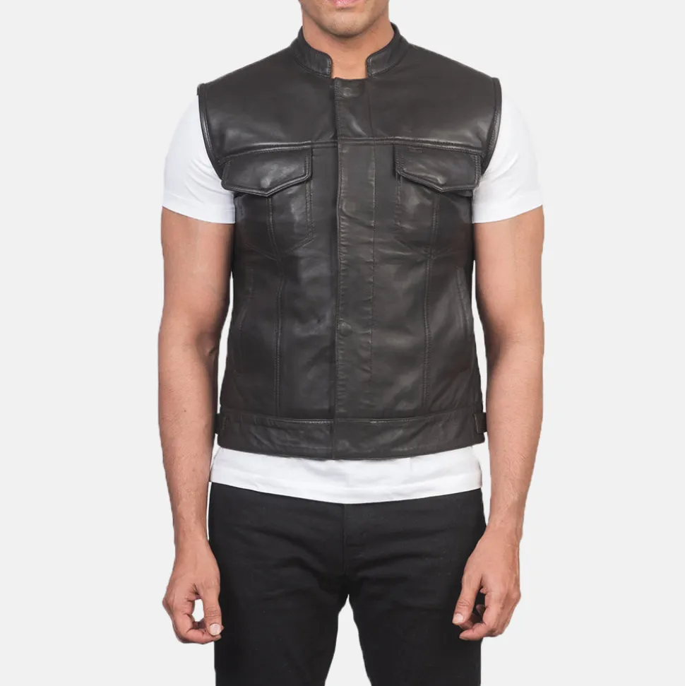 Atlas Moto Brown Leather Vest