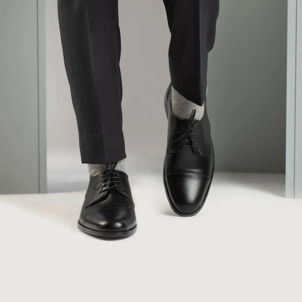 Attorney Derby Black Leather Shoes