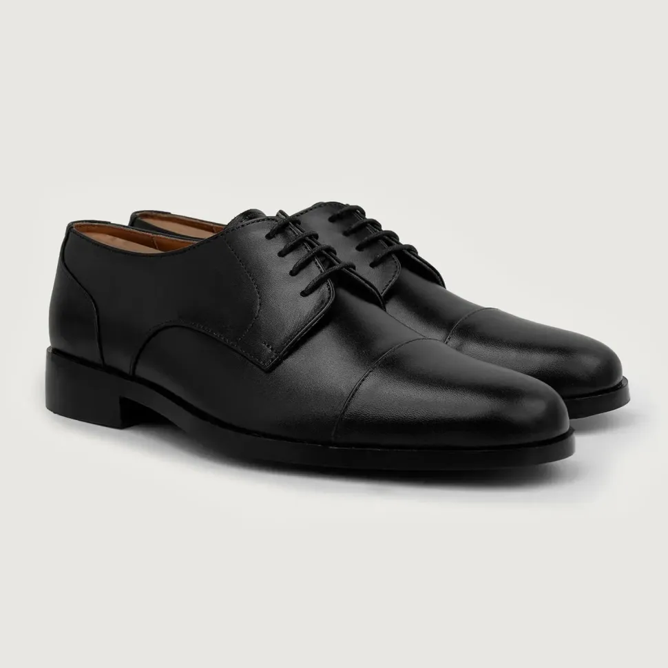 Attorney Derby Black Leather Shoes