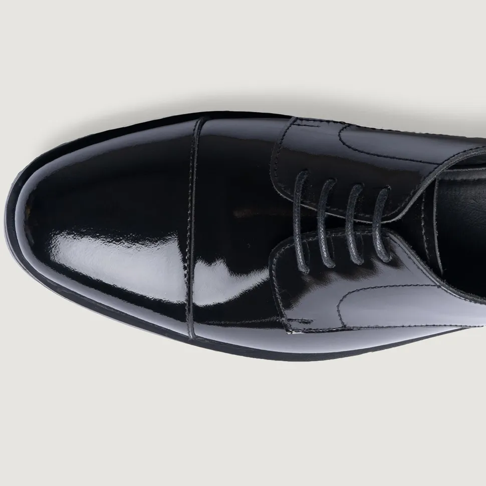 Attorney Derby Black Patent Leather Shoes