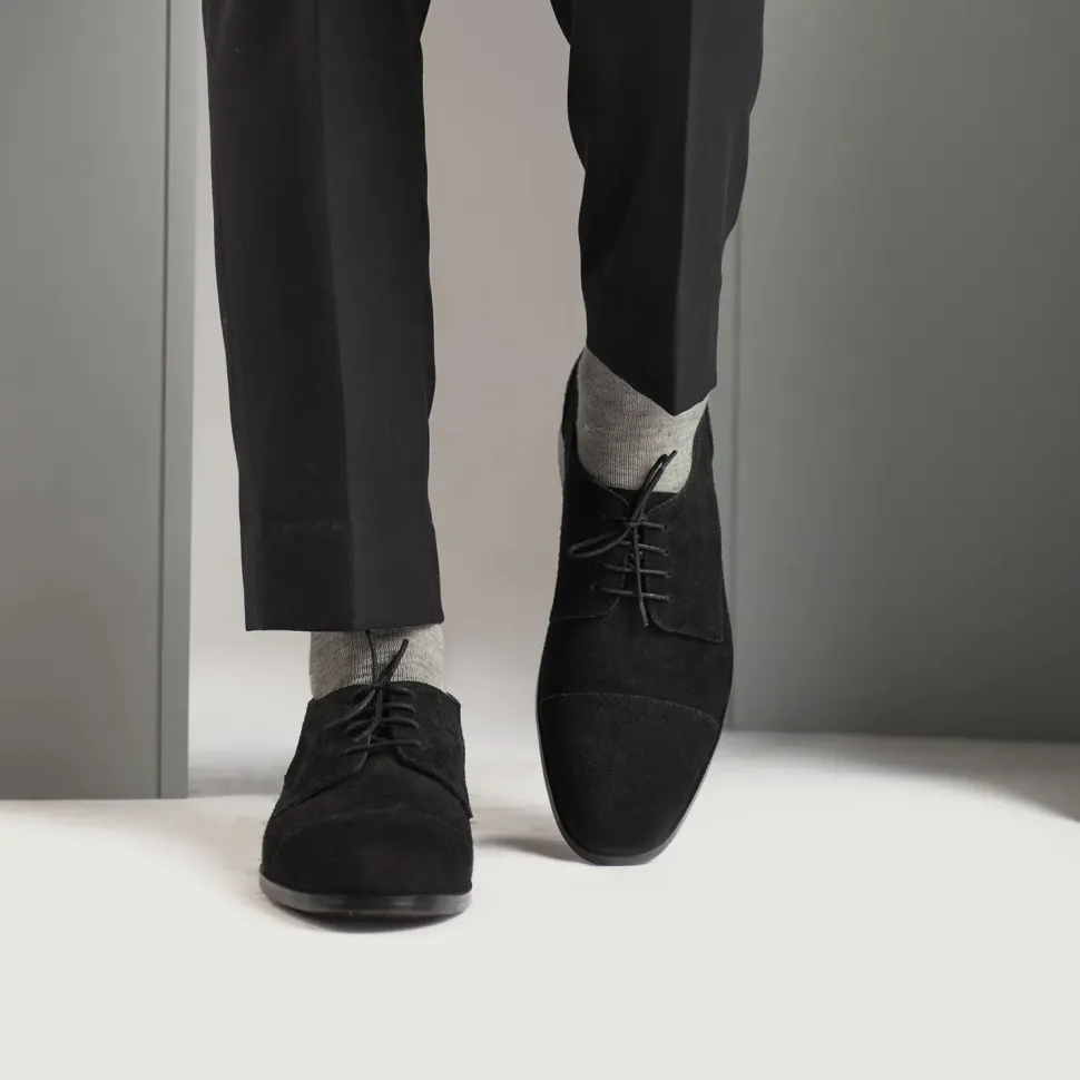Attorney Derby Black Suede Leather Shoes