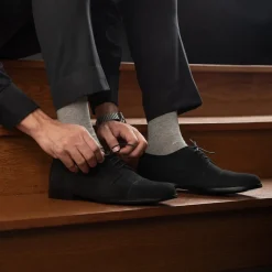 Attorney Derby Black Suede Leather Shoes