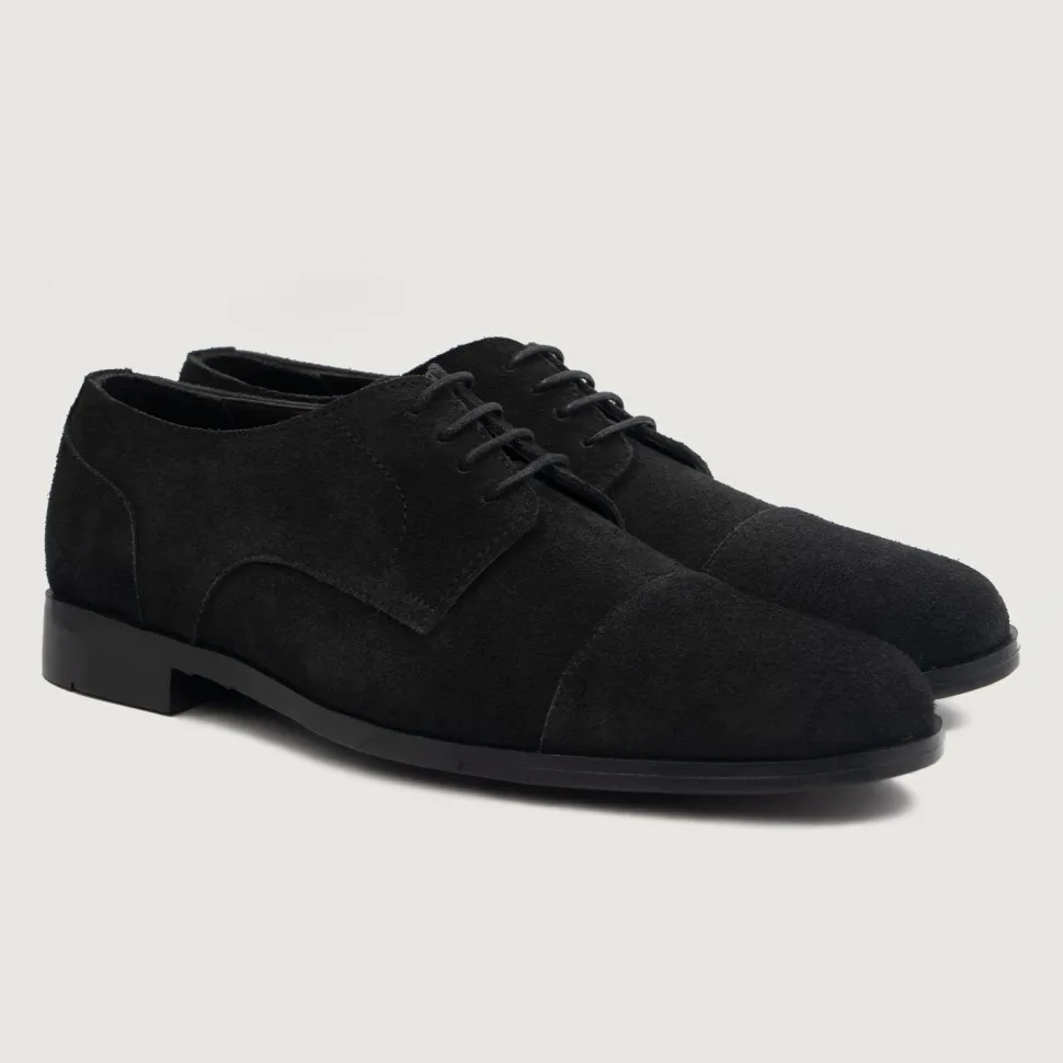 Attorney Derby Black Suede Leather Shoes