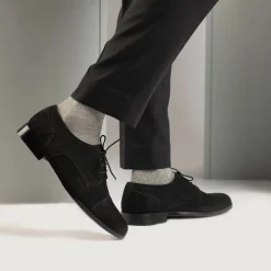 Attorney Derby Black Suede Leather Shoes
