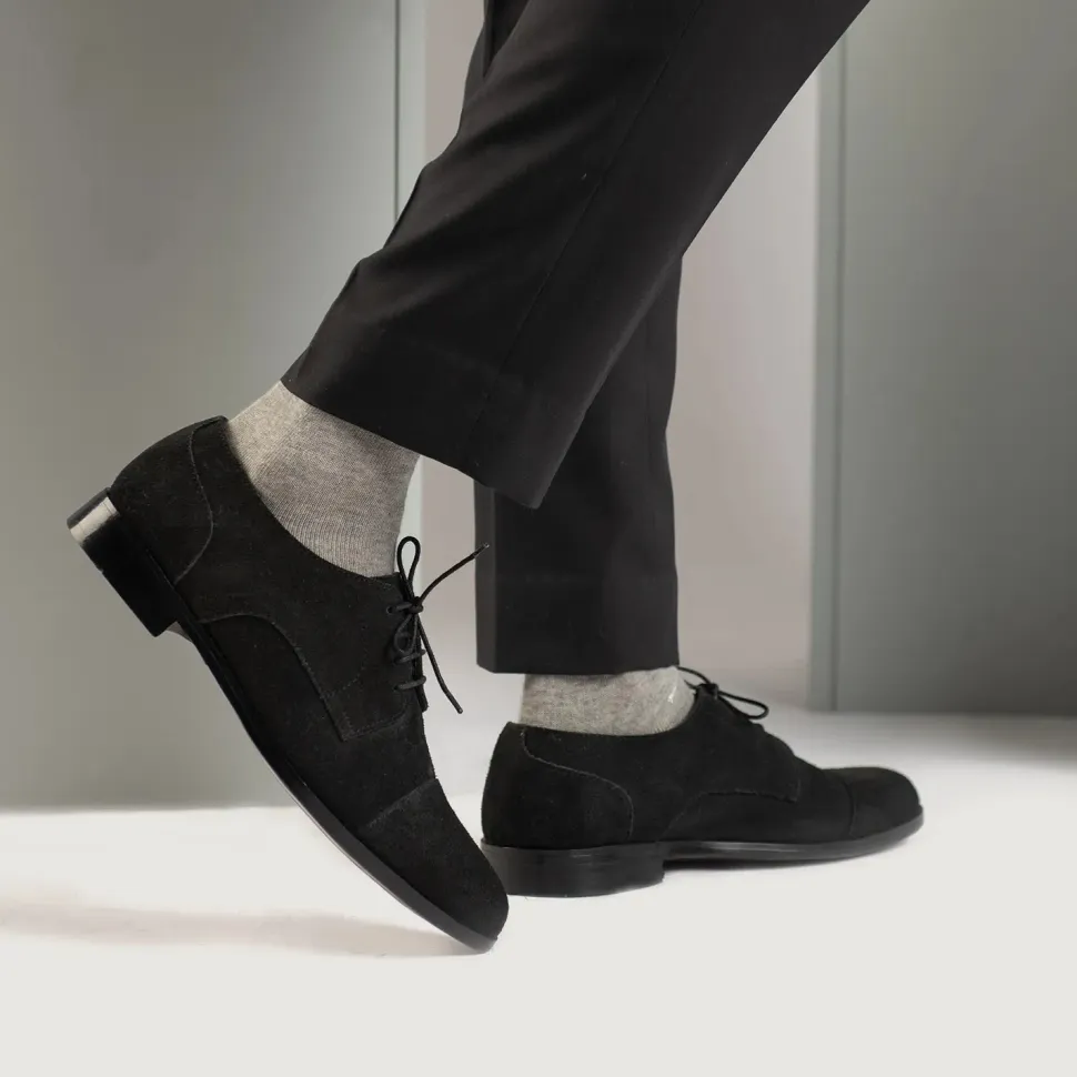 Attorney Derby Black Suede Leather Shoes