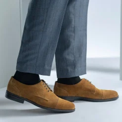 Attorney Derby Brown Suede Leather Shoes - StudGuard