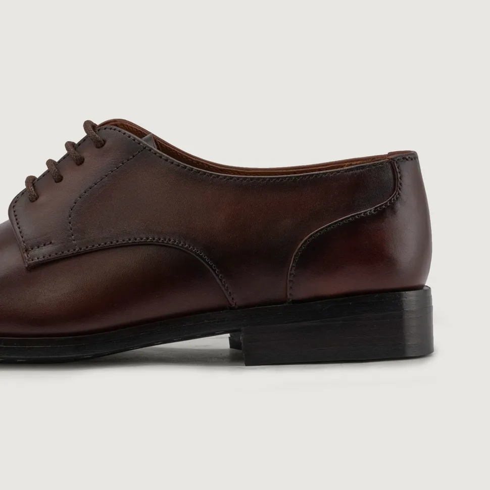Attorney Derby Burnished Brown Leather Shoes