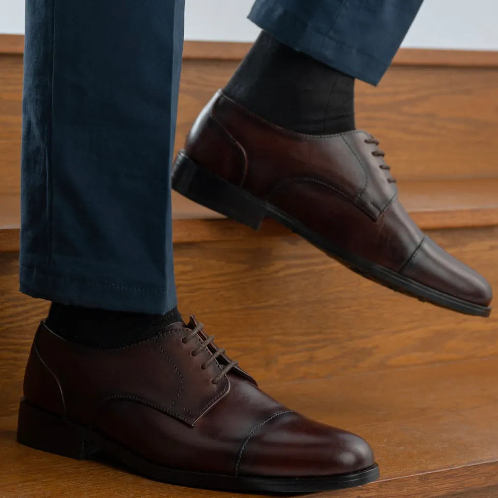 Attorney Derby Burnished Brown Leather Shoes