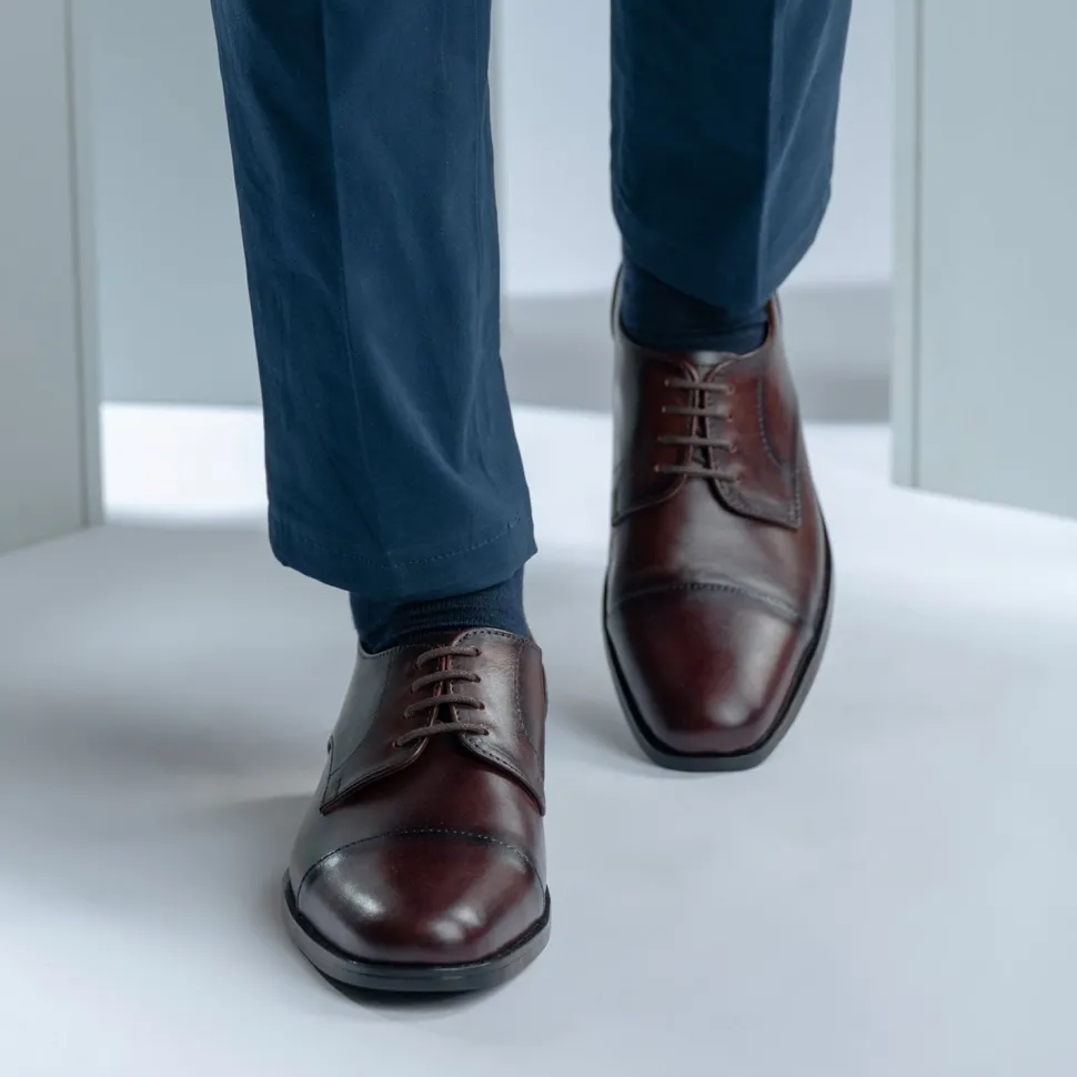 Attorney Derby Burnished Brown Leather Shoes