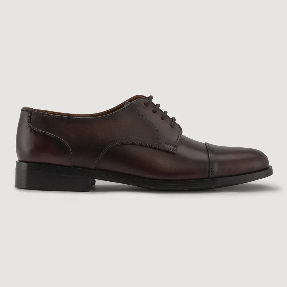 Attorney Derby Burnished Brown Leather Shoes
