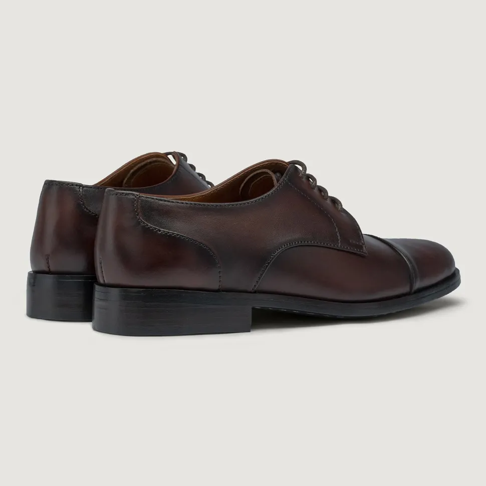 Attorney Derby Burnished Brown Leather Shoes