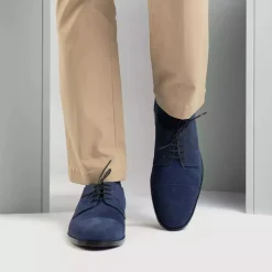 Attorney Derby Midnight Blue Suede Leather Shoes