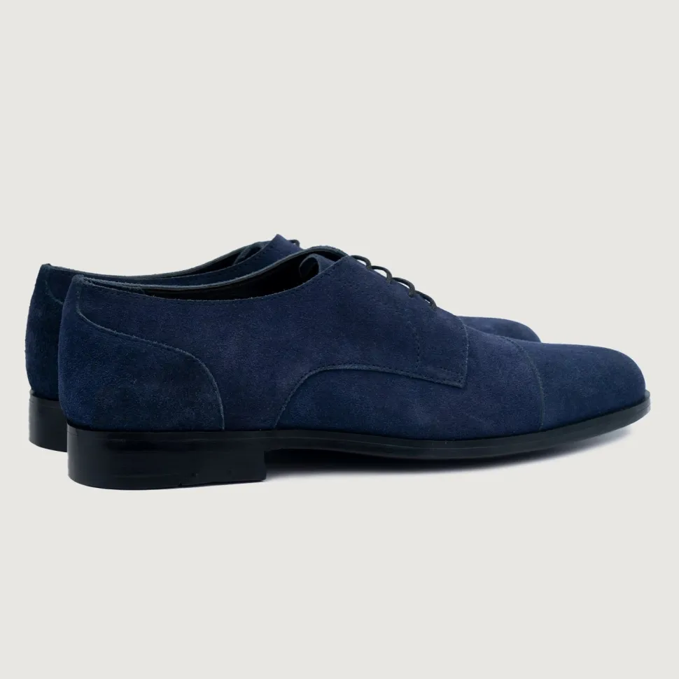 Attorney Derby Midnight Blue Suede Leather Shoes