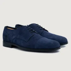 Attorney Derby Midnight Blue Suede Leather Shoes