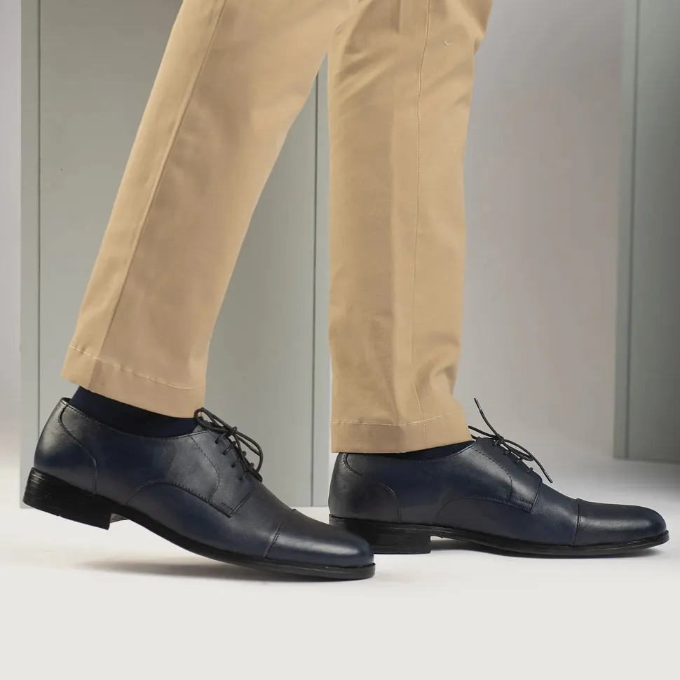 Attorney Derby Midnight Blue Leather Shoes