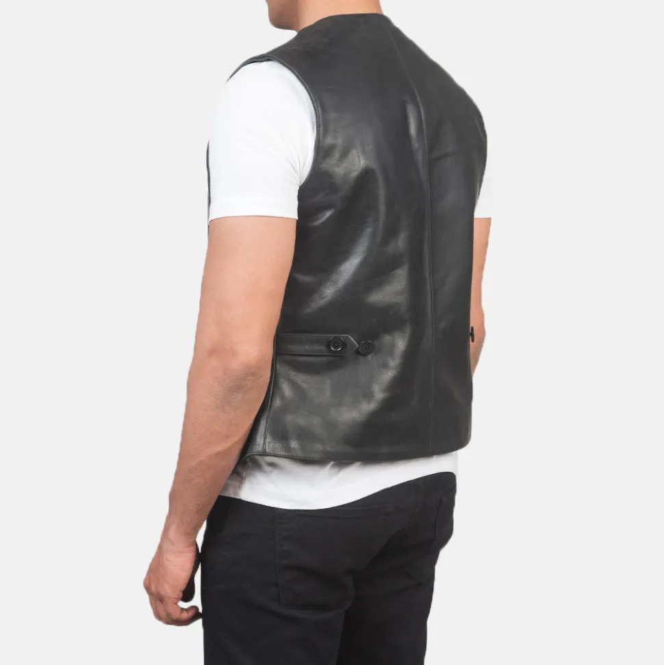 Auden Black Leather Vest