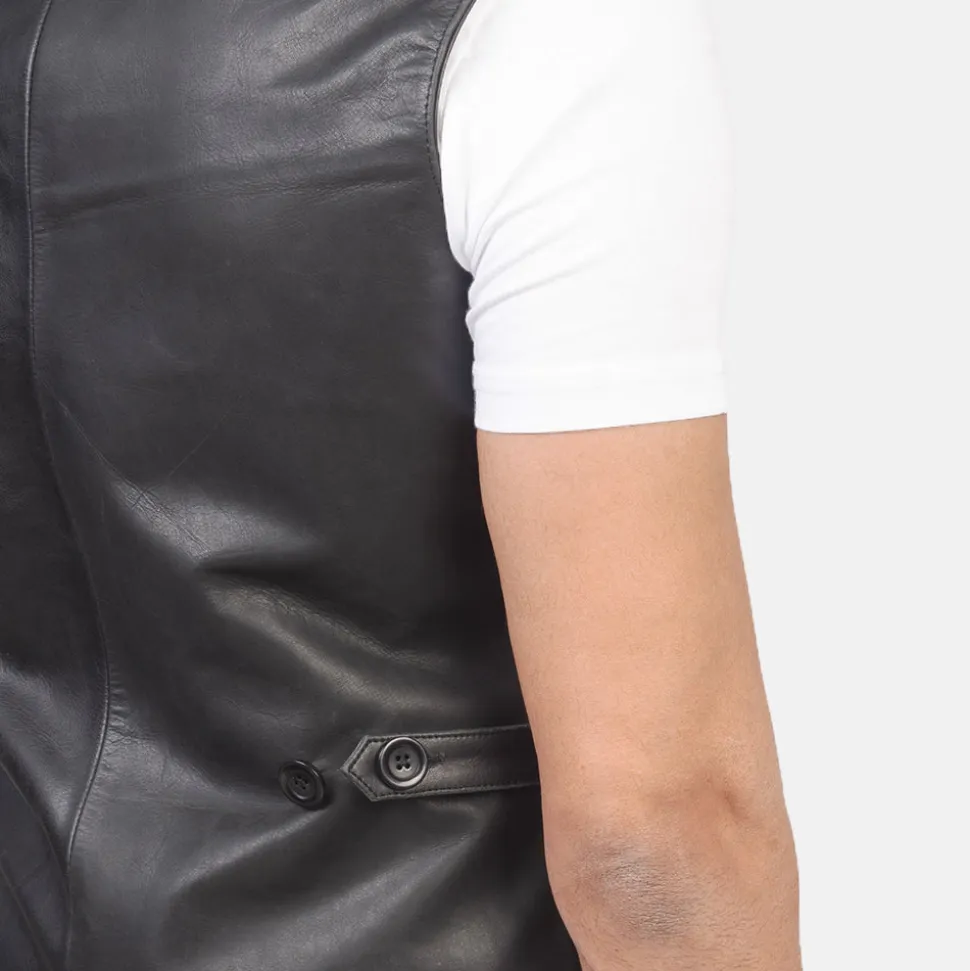 Auden Black Leather Vest