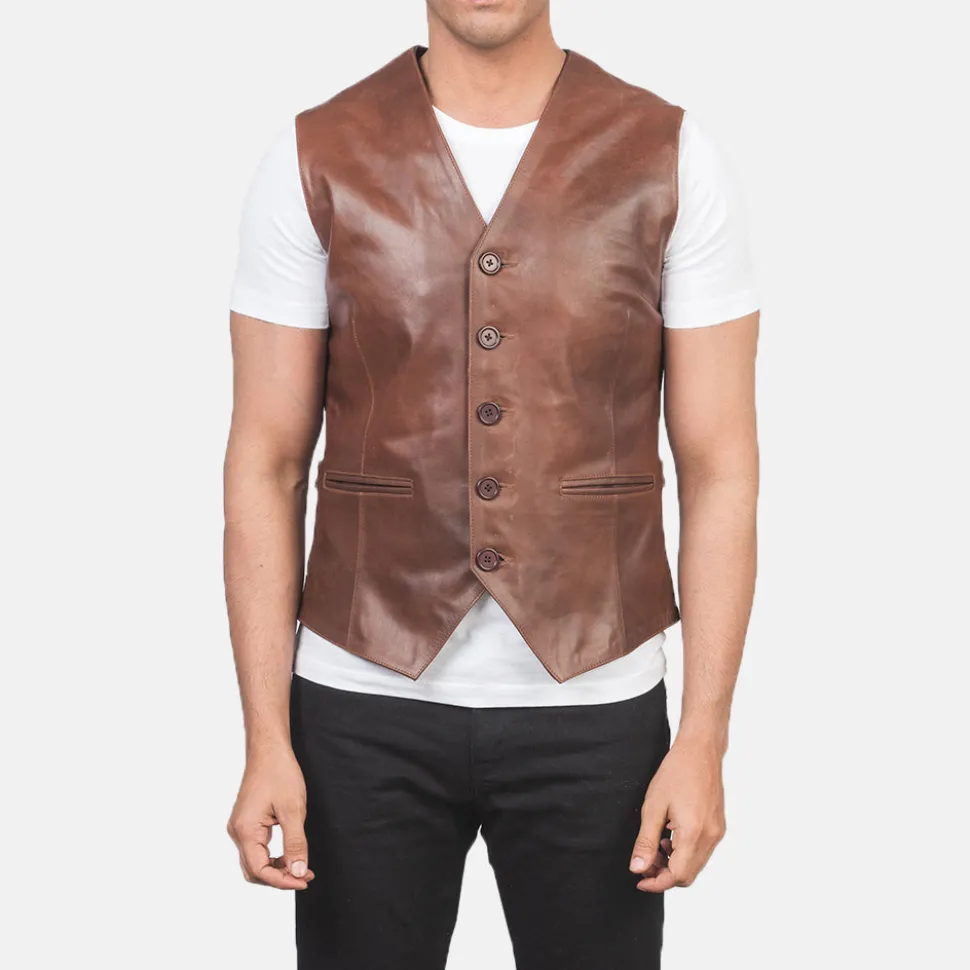 Auden Brown Leather Vest