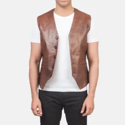 Auden Brown Leather Vest