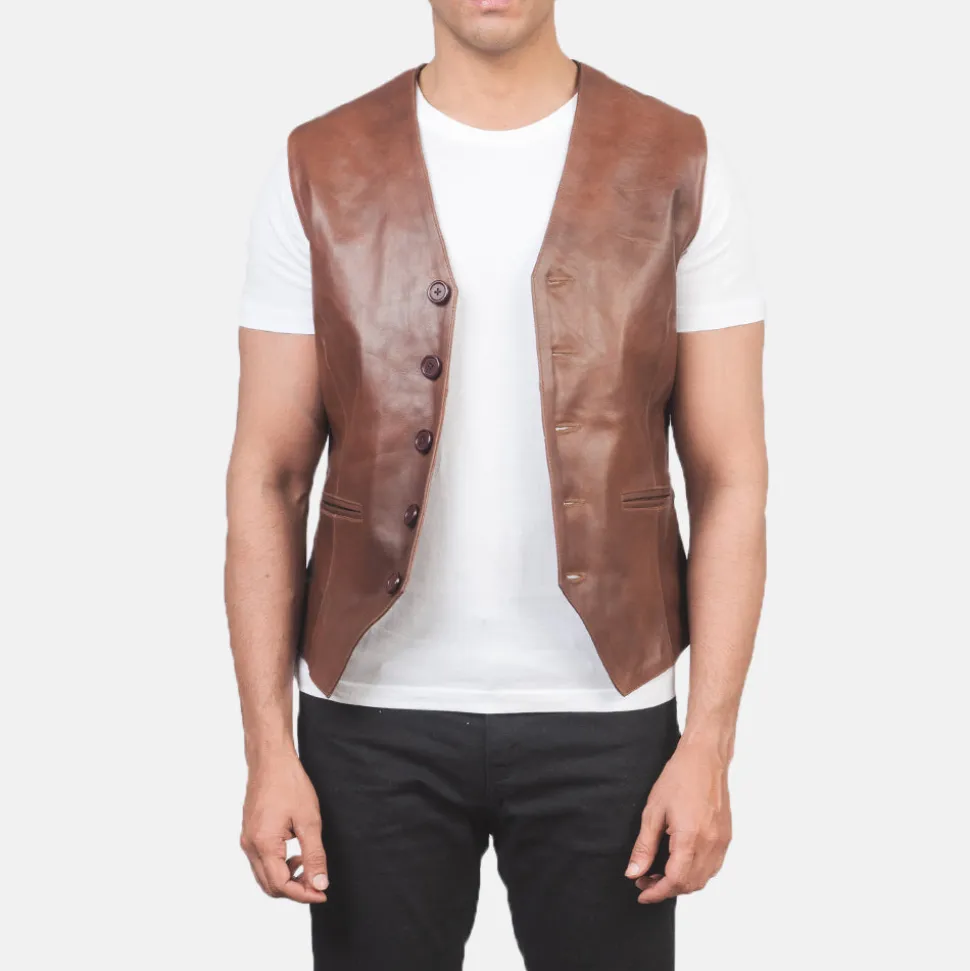 Auden Brown Leather Vest