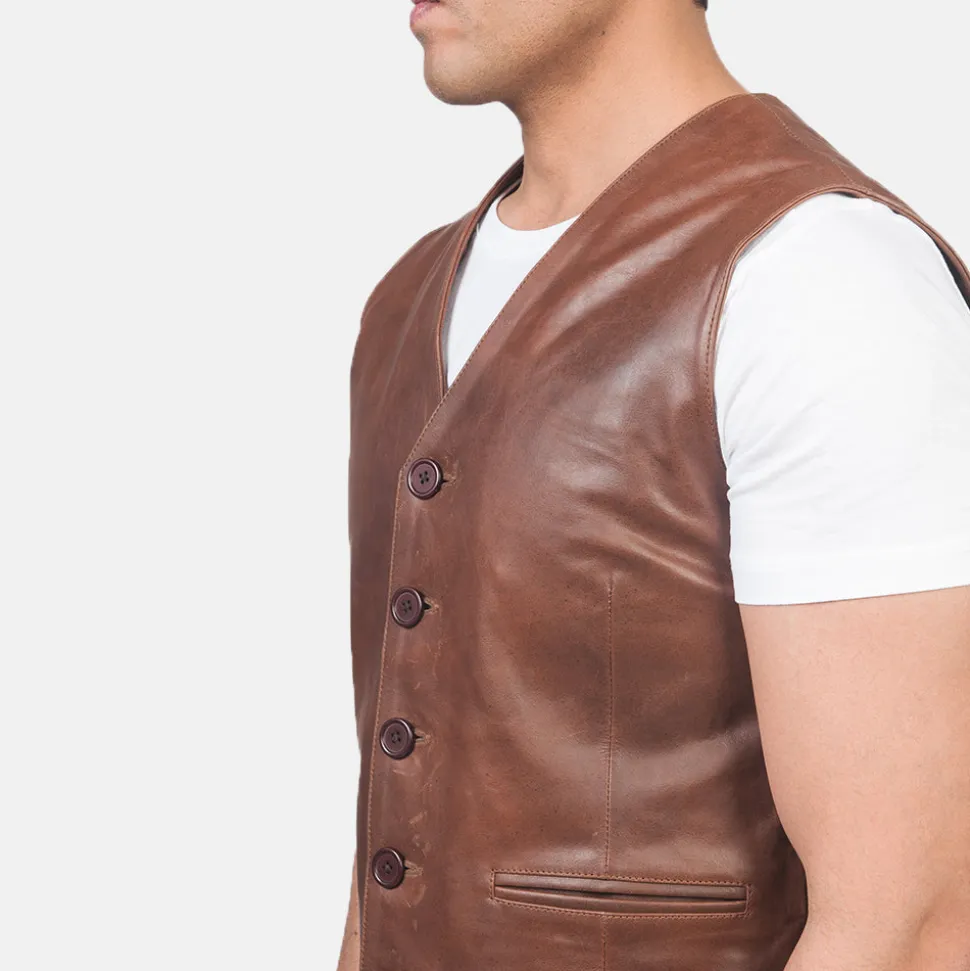 Auden Brown Leather Vest