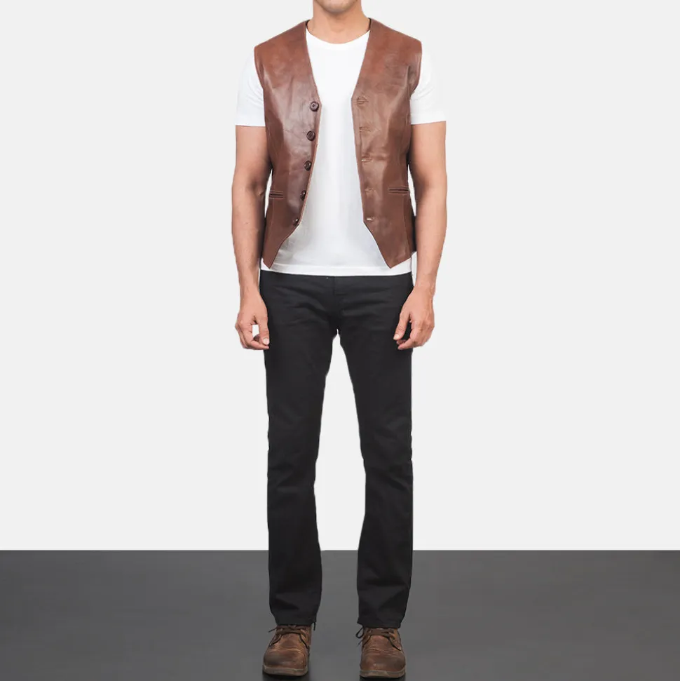 Auden Brown Leather Vest