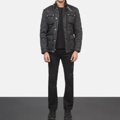 Barry Quilted Black Windbreaker Jacket
