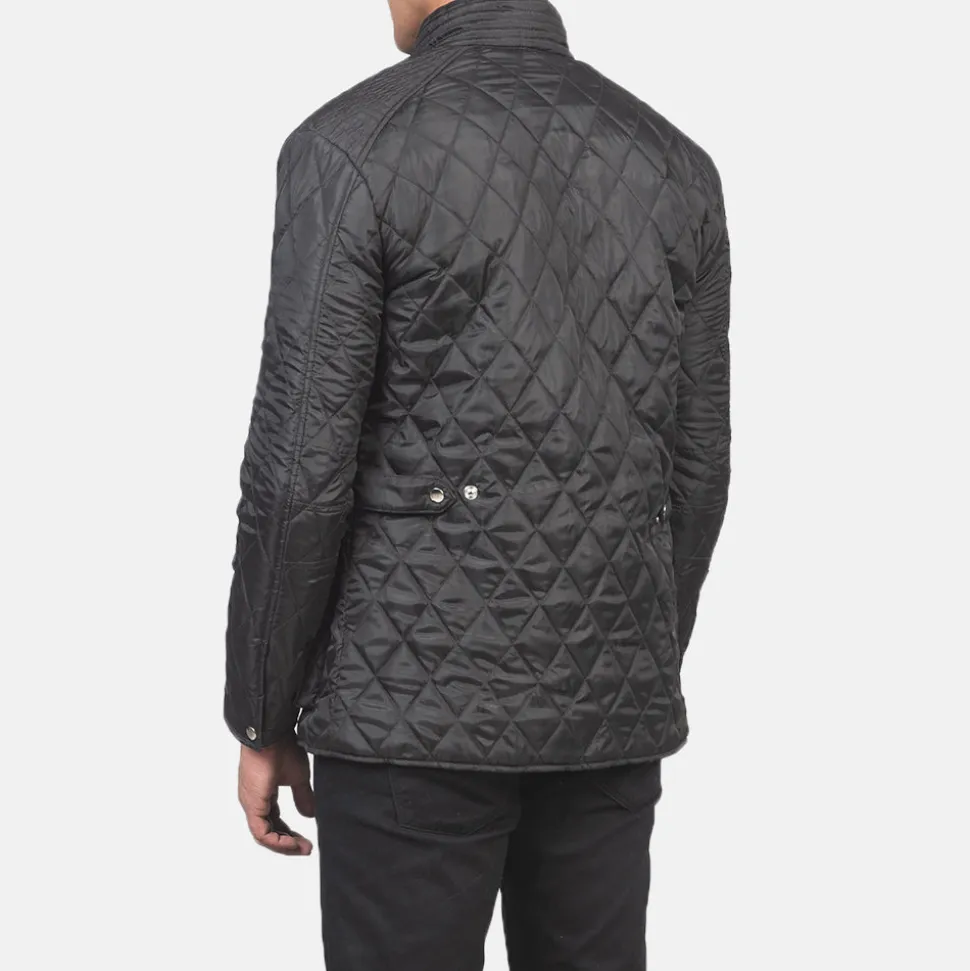 Barry Quilted Black Windbreaker Jacket