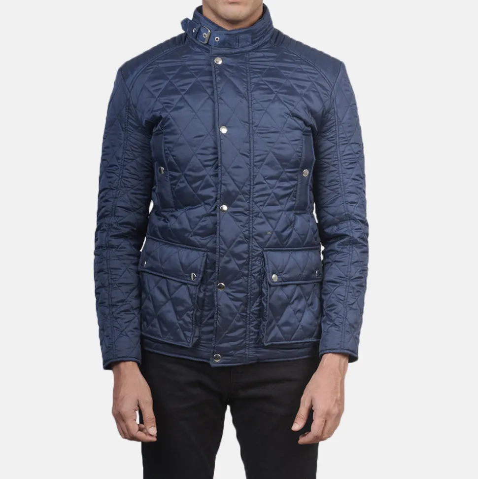Barry Quilted Blue Windbreaker Jacket