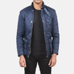 Barry Quilted Blue Windbreaker Jacket