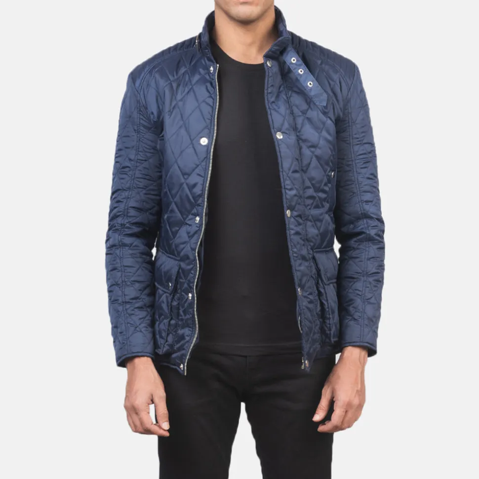 Barry Quilted Blue Windbreaker Jacket