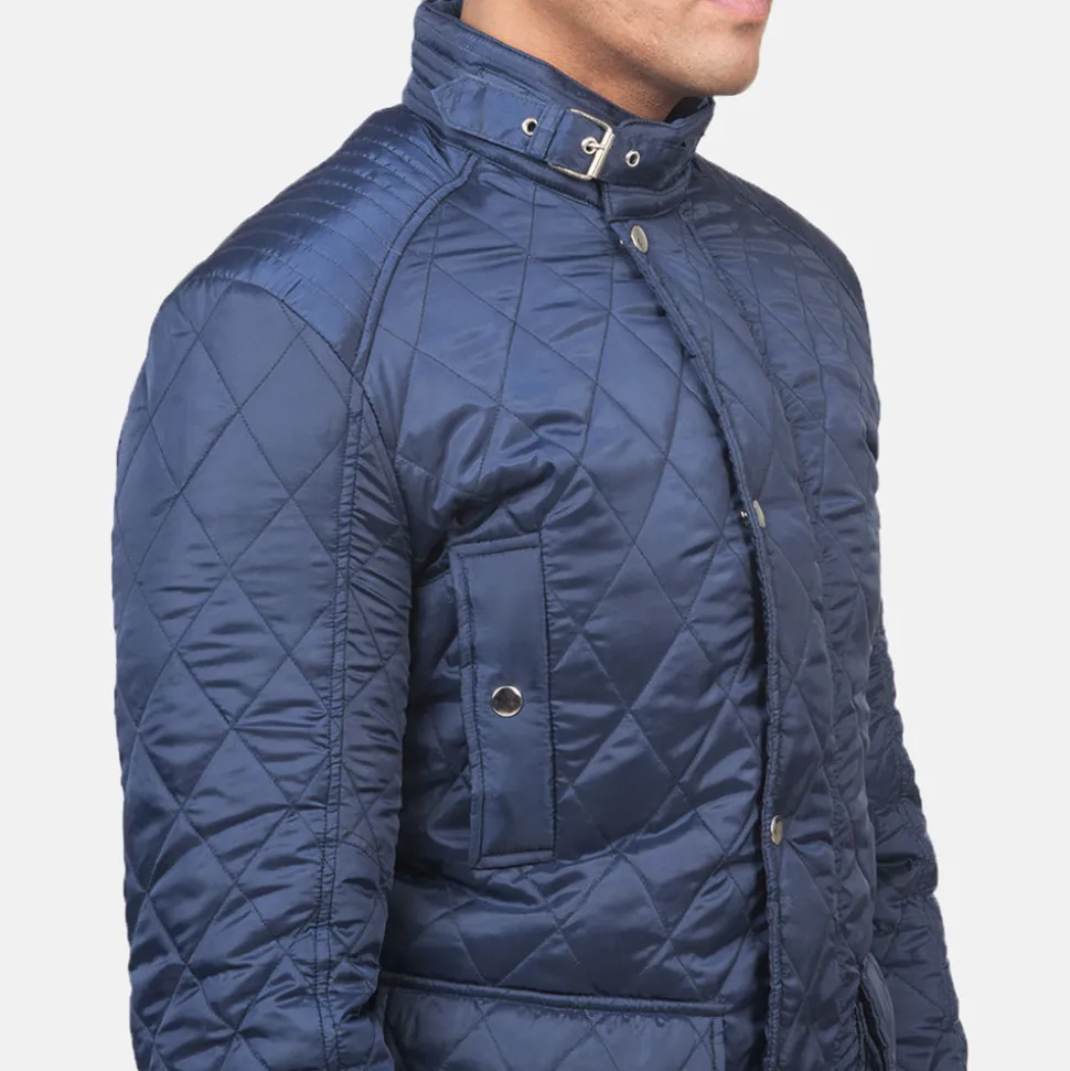 Barry Quilted Blue Windbreaker Jacket