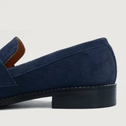 Baxton Blue Suede Leather Loafers