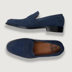 Baxton Blue Suede Leather Loafers