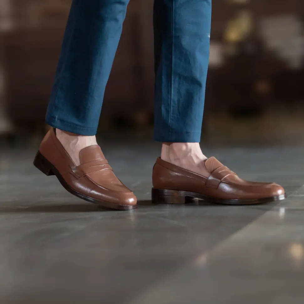 Baxton Brown Leather Loafers