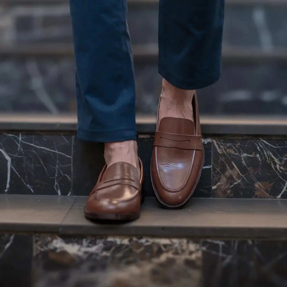 Baxton Brown Leather Loafers