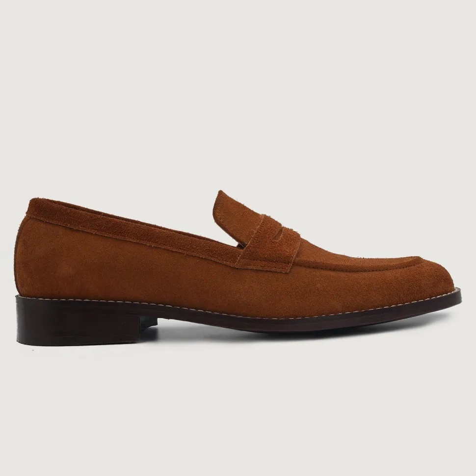 Baxton Brown Suede Leather Loafers