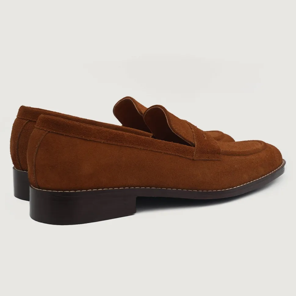 Baxton Brown Suede Leather Loafers