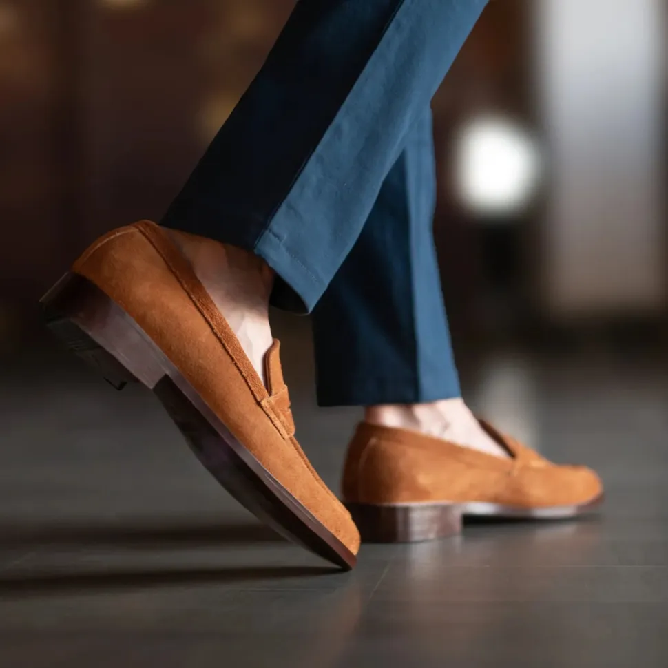 Baxton Brown Suede Leather Loafers