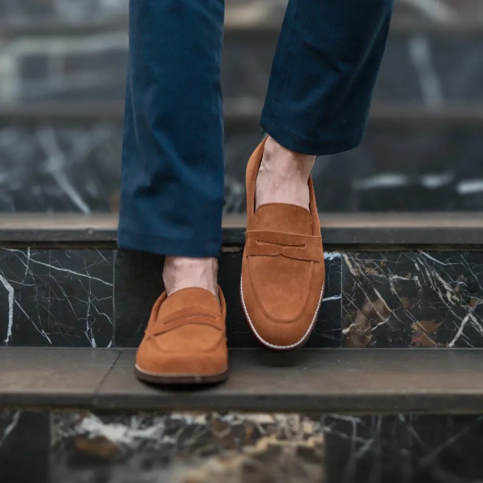 Baxton Brown Suede Leather Loafers