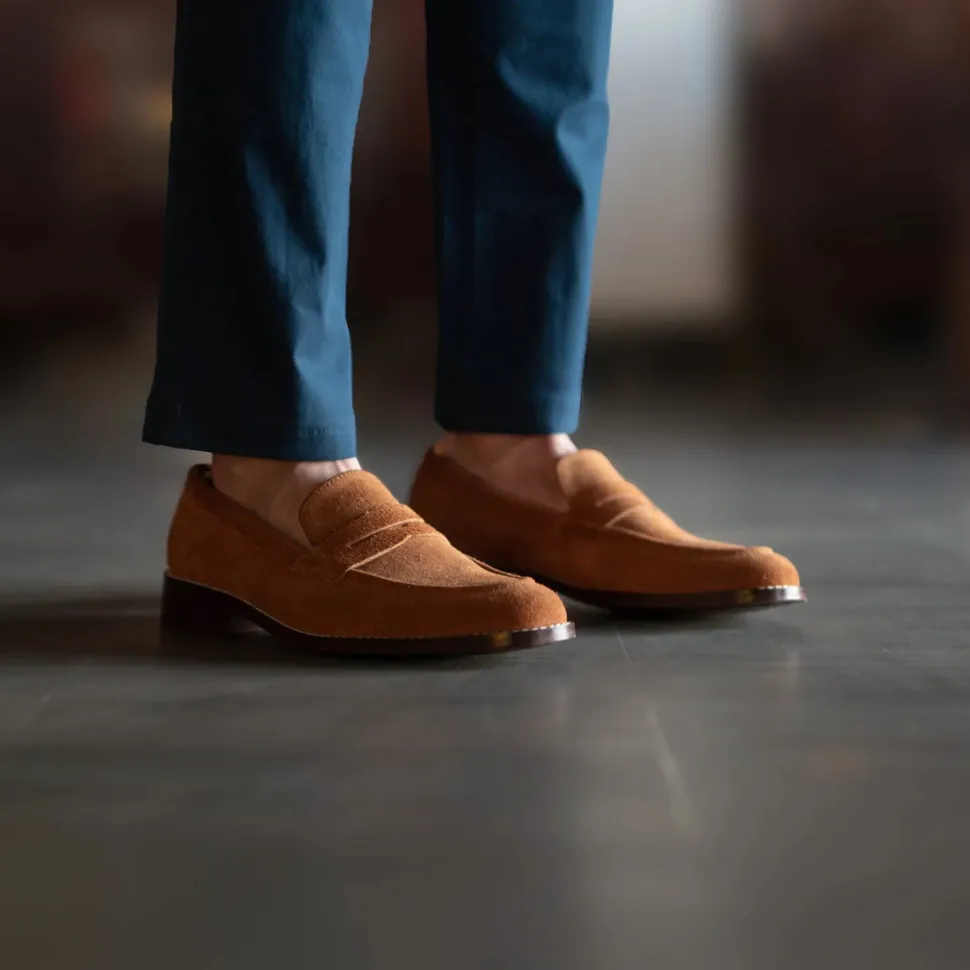 Baxton Brown Suede Leather Loafers
