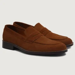Baxton Brown Suede Leather Loafers