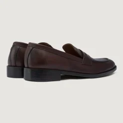 Baxton Burnished Brown Leather Loafers