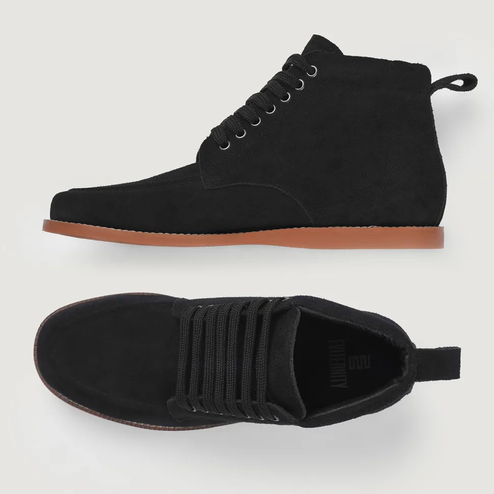 Bearman Moc Toe Black Suede Boots