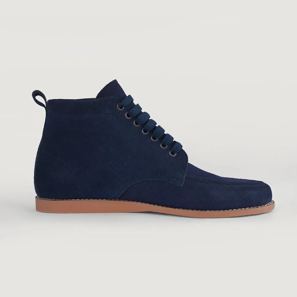 Bearman Moc Toe Blue Suede Boots