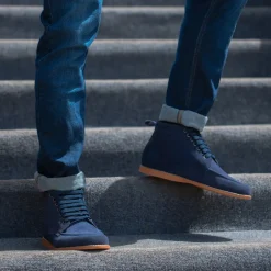 Bearman Moc Toe Blue Suede Boots