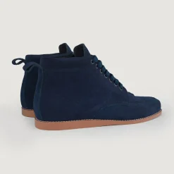 Bearman Moc Toe Blue Suede Boots